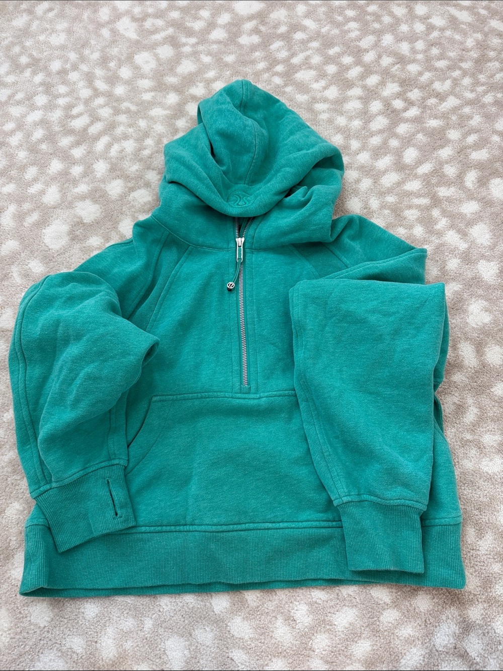 Teal Half-Zip Hoodie Sweatshirt